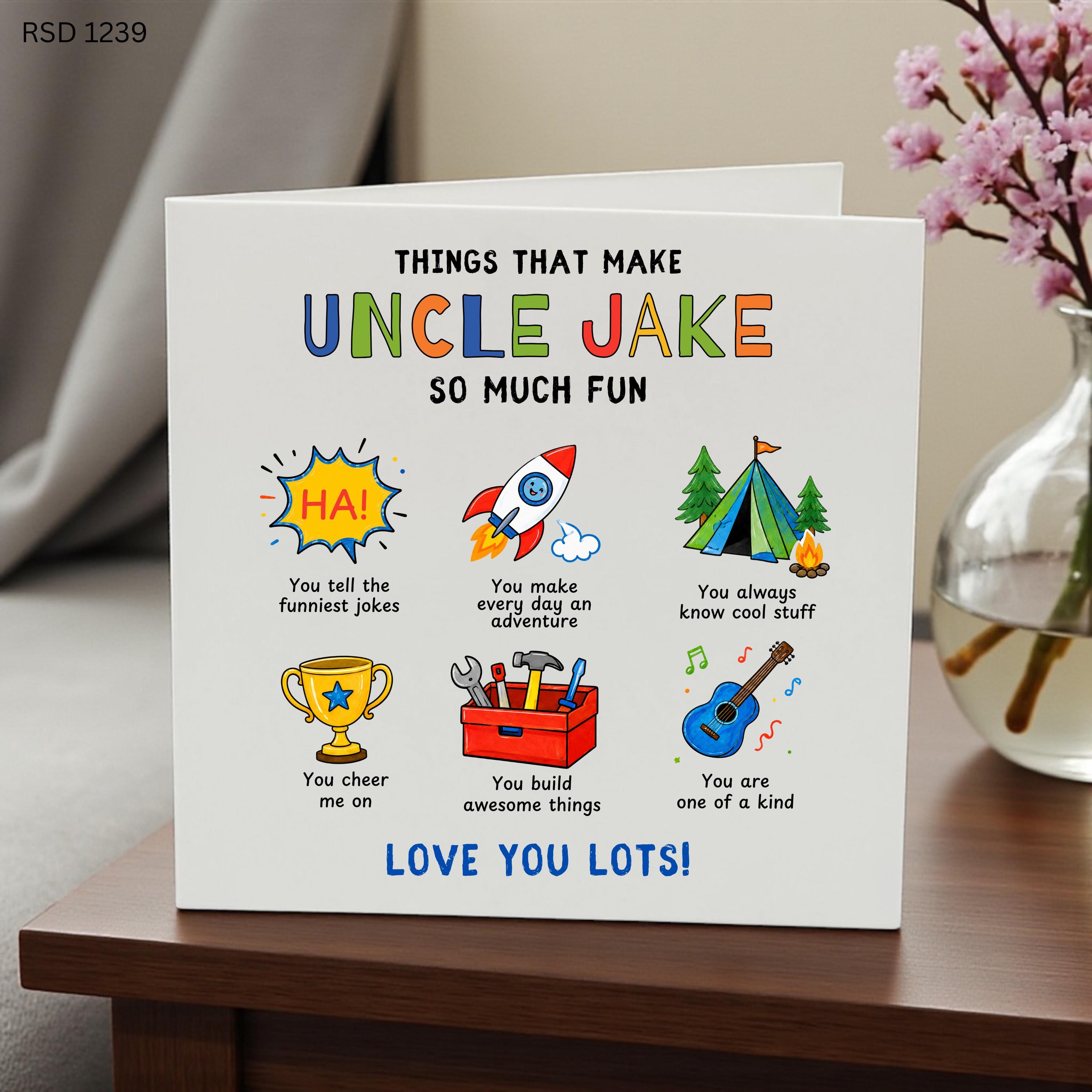 Uncle Birthday Card from Niece or Nephew, Personalised Uncle Card, Best Uncle Ever Card, Fun Uncle Birthday Gift, Custom Uncle Birthday