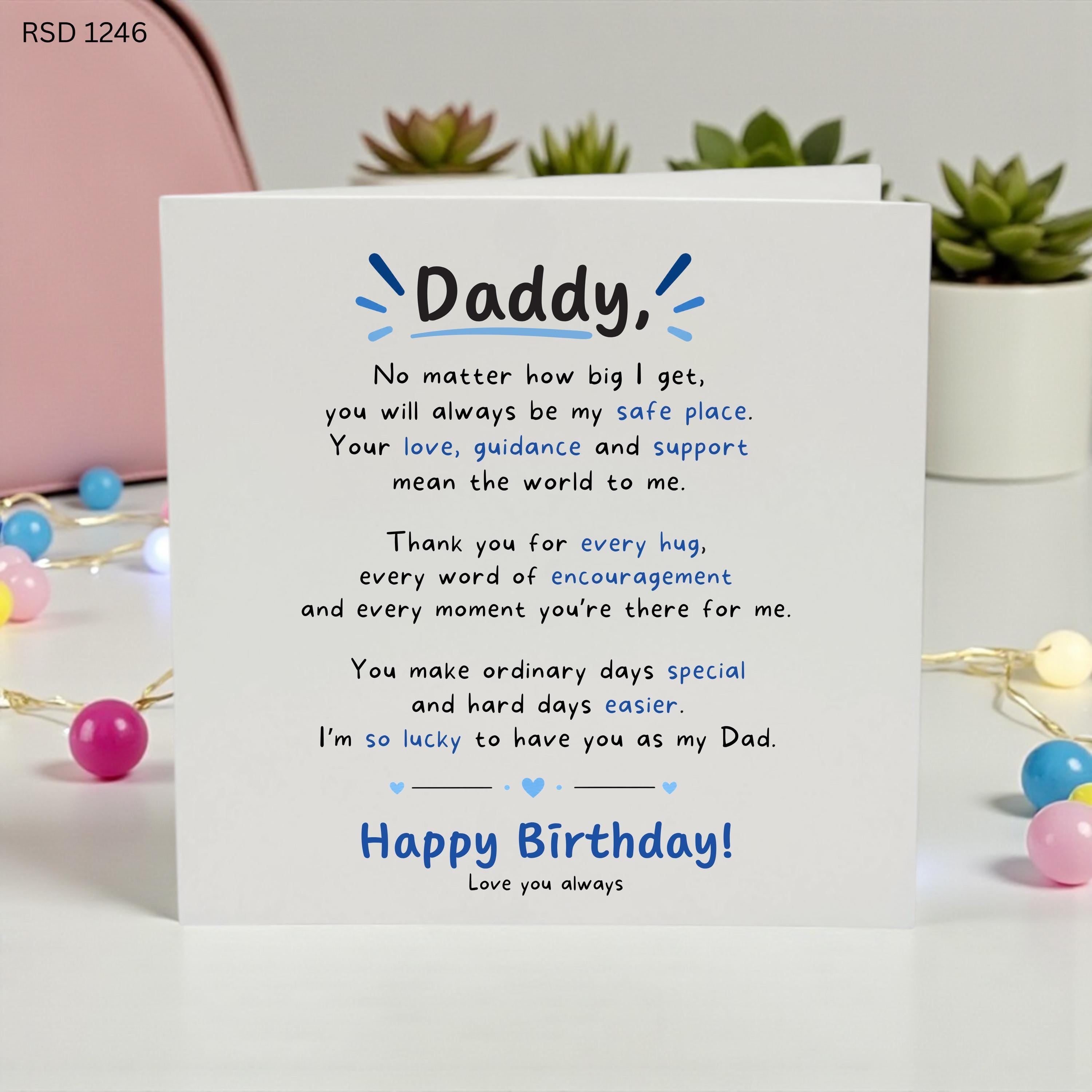 Dad Birthday Card from Daughter or Son, Heartfelt Dad Birthday Card, Personalised Father Birthday Card, Emotional Dad Card, Special Dad