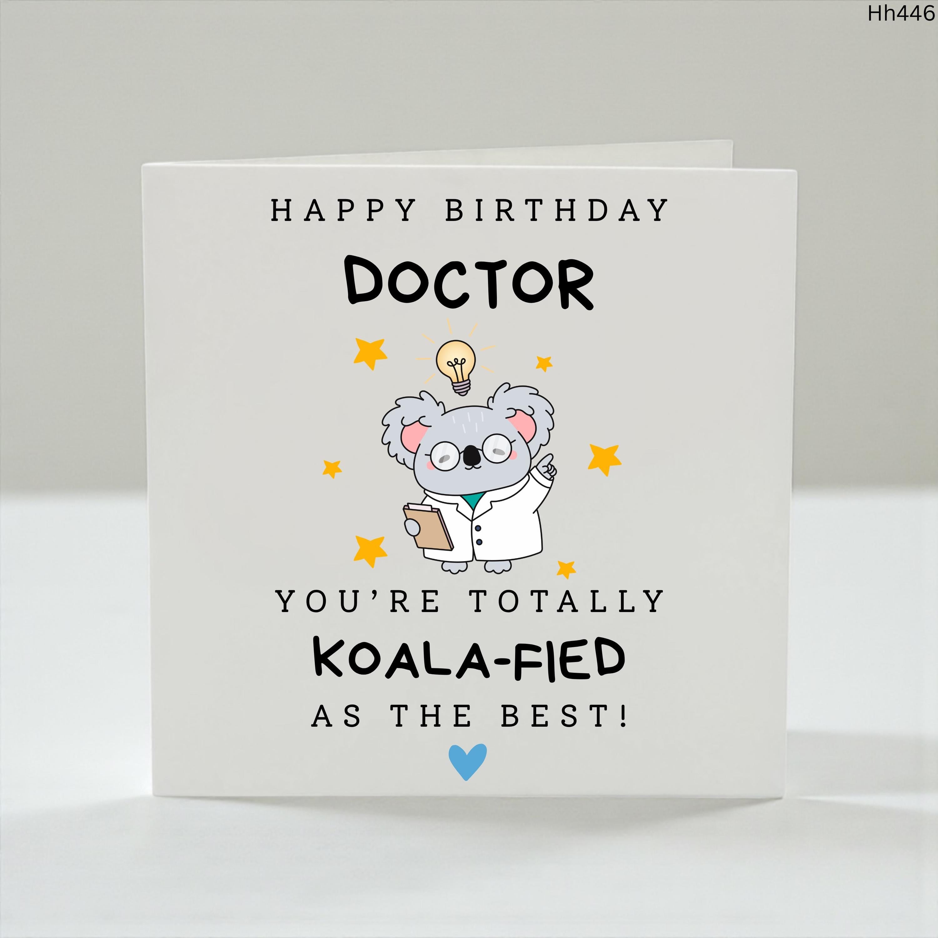 Doctor Birthday Card, Funny Doctor Birthday Card, Doctor Appreciation Card, Medical Professional Gift, Koala Doctor Card