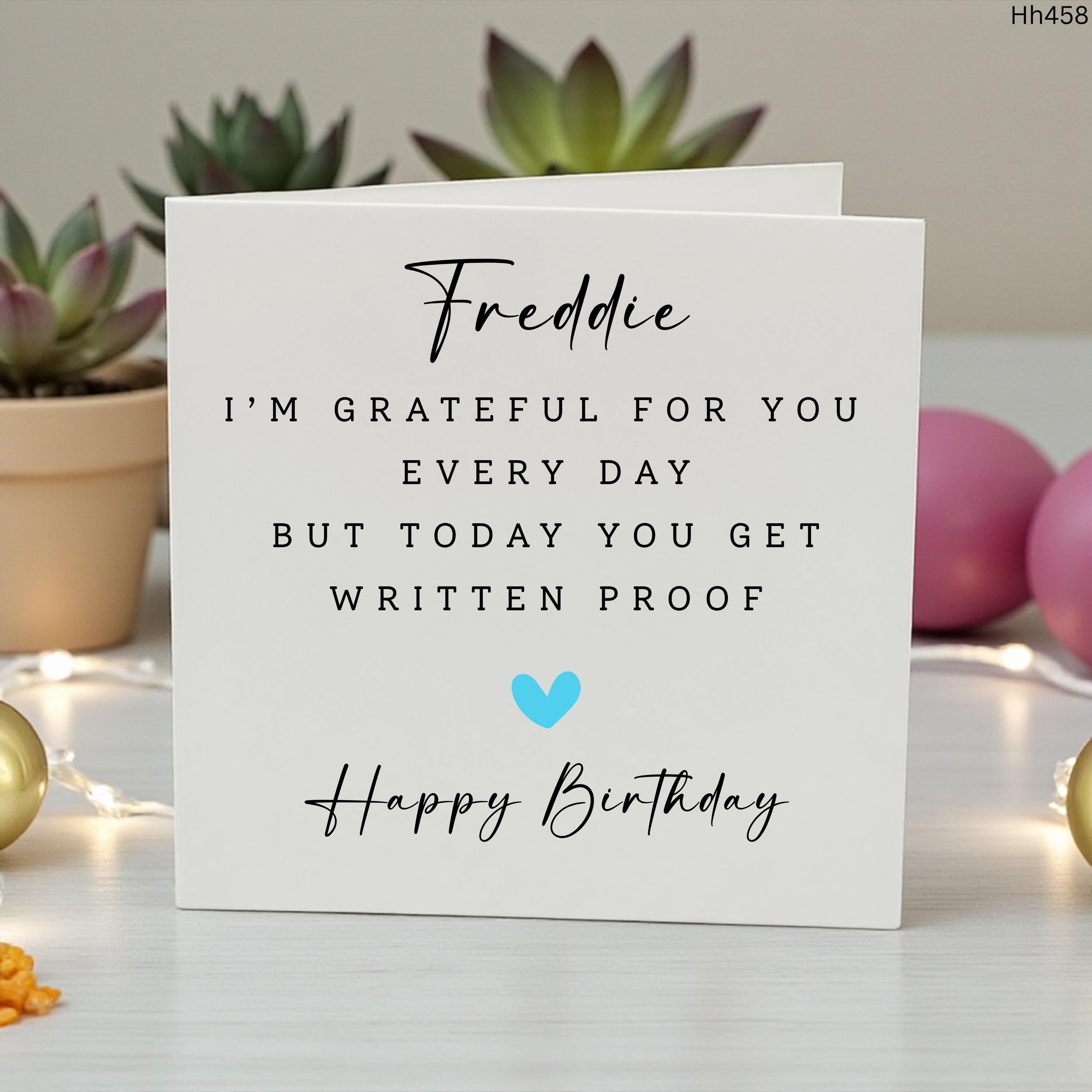 Personalised Birthday Card for Him, Grateful For You Birthday Card, Custom Name Birthday Card, Partner Husband Card