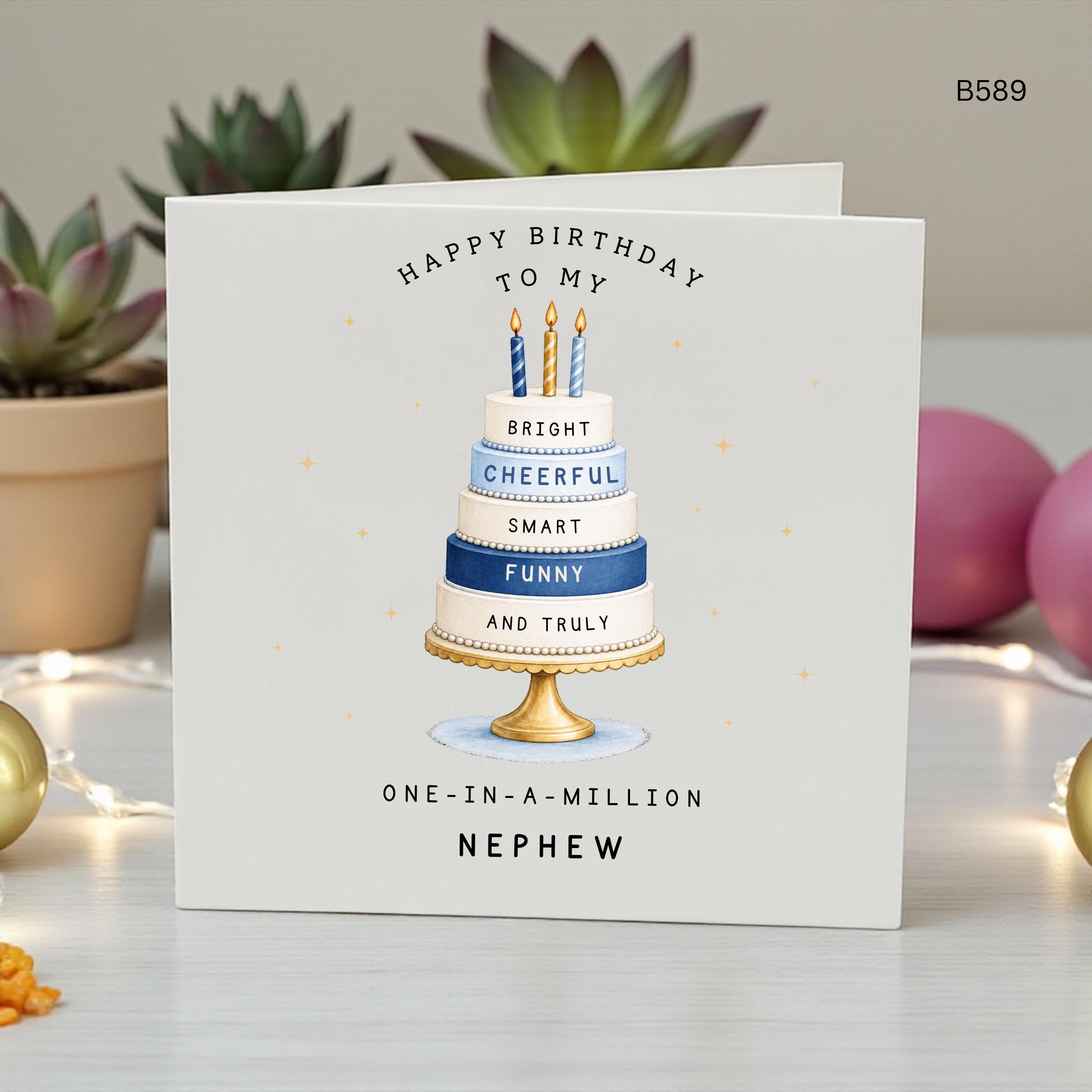 Personalised Nephew Birthday Card, One In A Million Nephew Card, Happy Birthday Nephew, Special Nephew Birthday Gift, Nephew Greeting Card