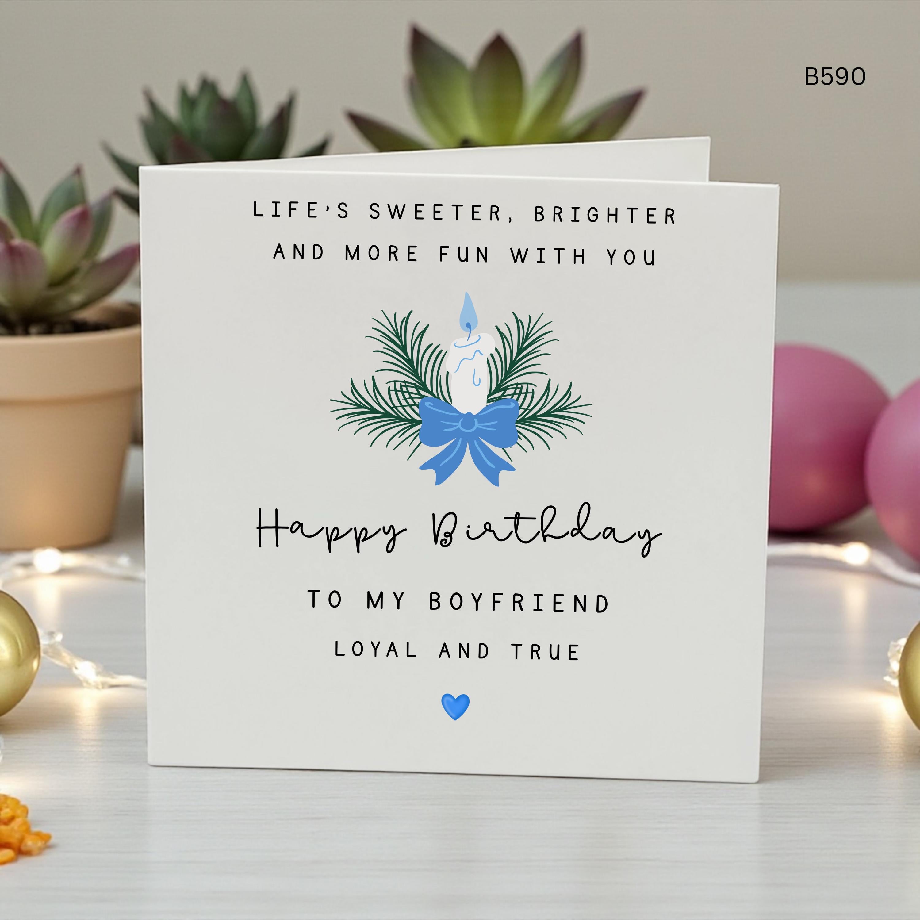 Personalised Boyfriend Birthday Card, Romantic Birthday Card For Boyfriend, Happy Birthday Boyfriend, Cute Partner Birthday Card, Love Gift