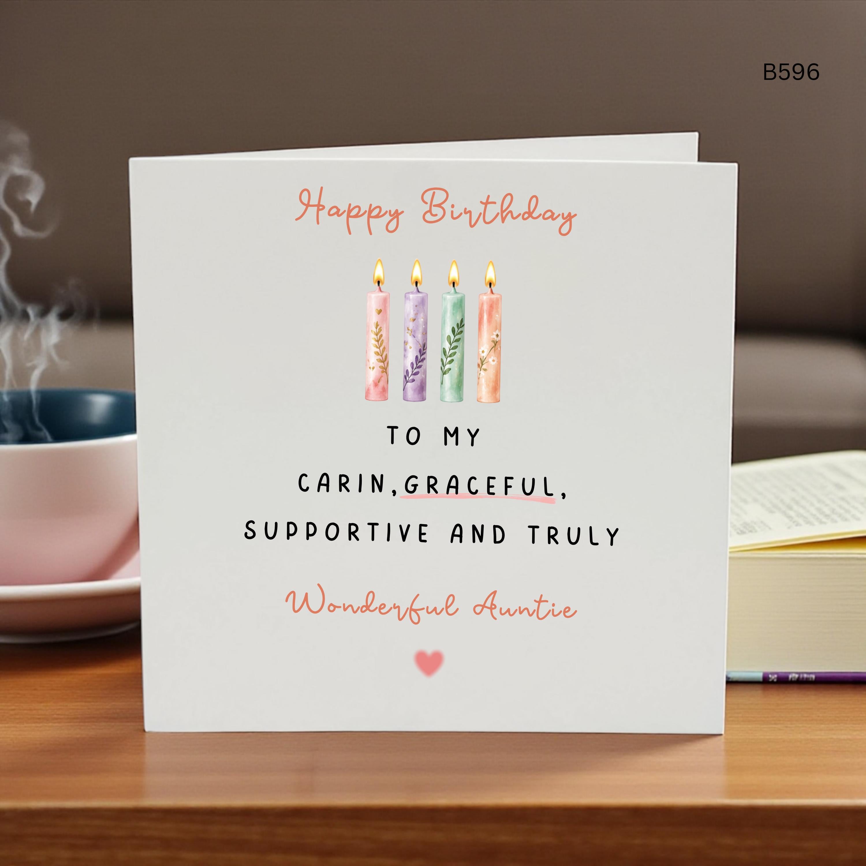 Personalised Auntie Birthday Card, Happy Birthday Auntie Card, Wonderful Auntie Birthday Gift, Special Aunt Birthday Card, Custom Card