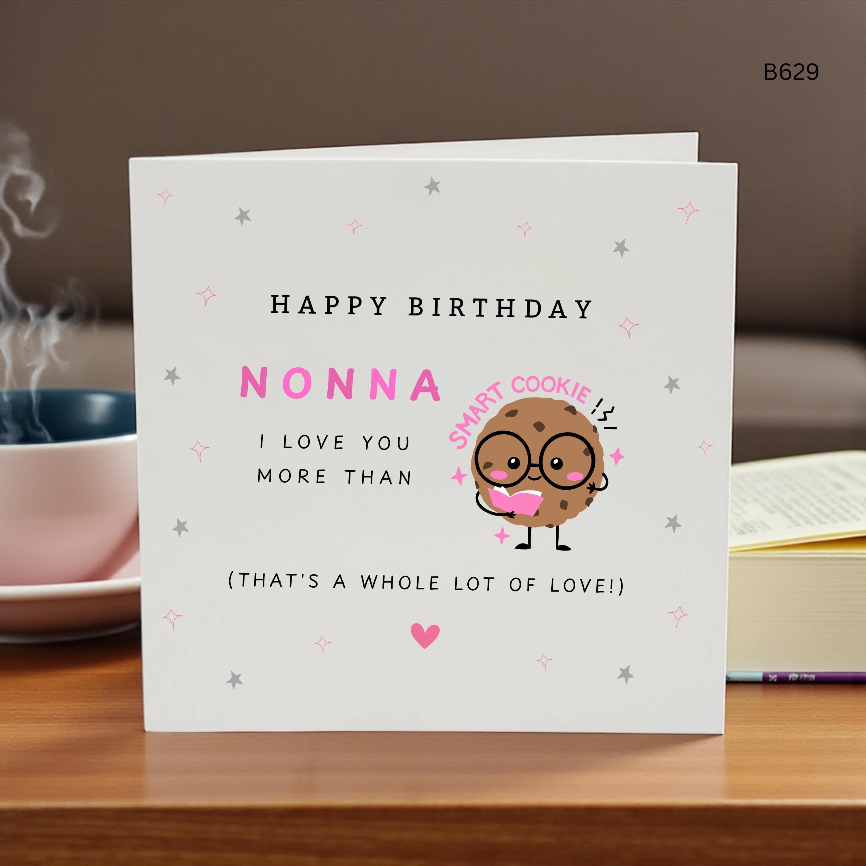 Funny Nonna Birthday Card, Birthday Card for Nonna, Cute Cookie Birthday Card, Grandma Birthday Card, Italian Grandmother Gift