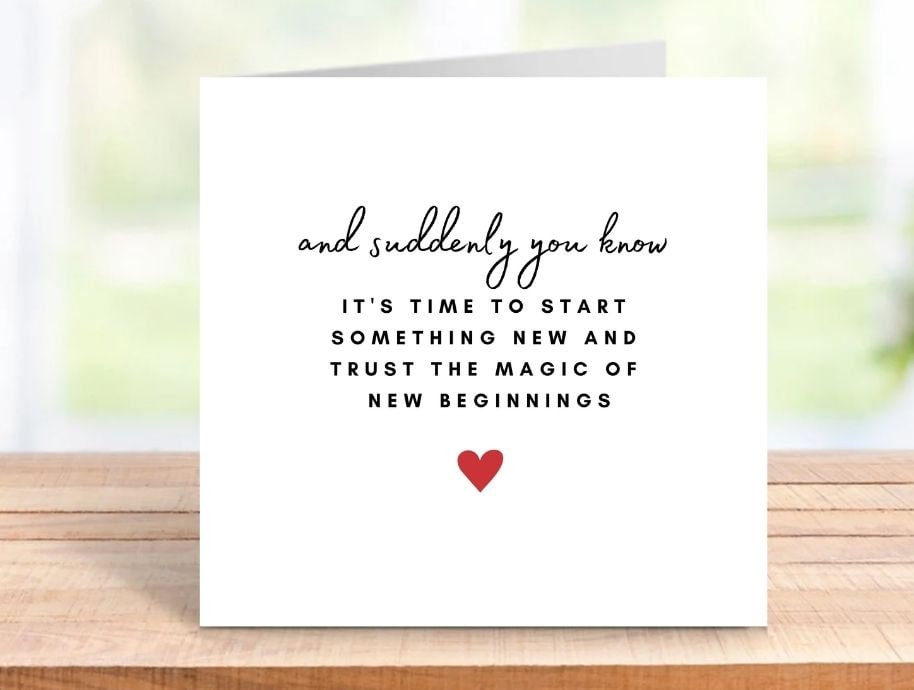 Personalised New Beginnings Card Fresh Start Card New Job Card New Home Card 6x6