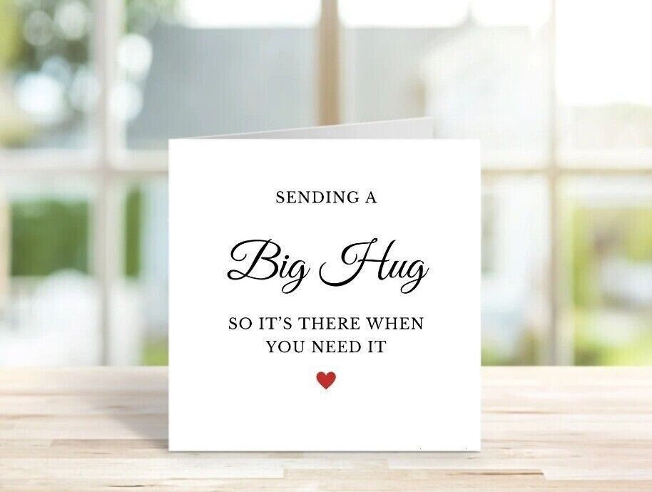 Personalised Sending Lots of Love and Hugs Card. Thinking of You, Missing 6x6