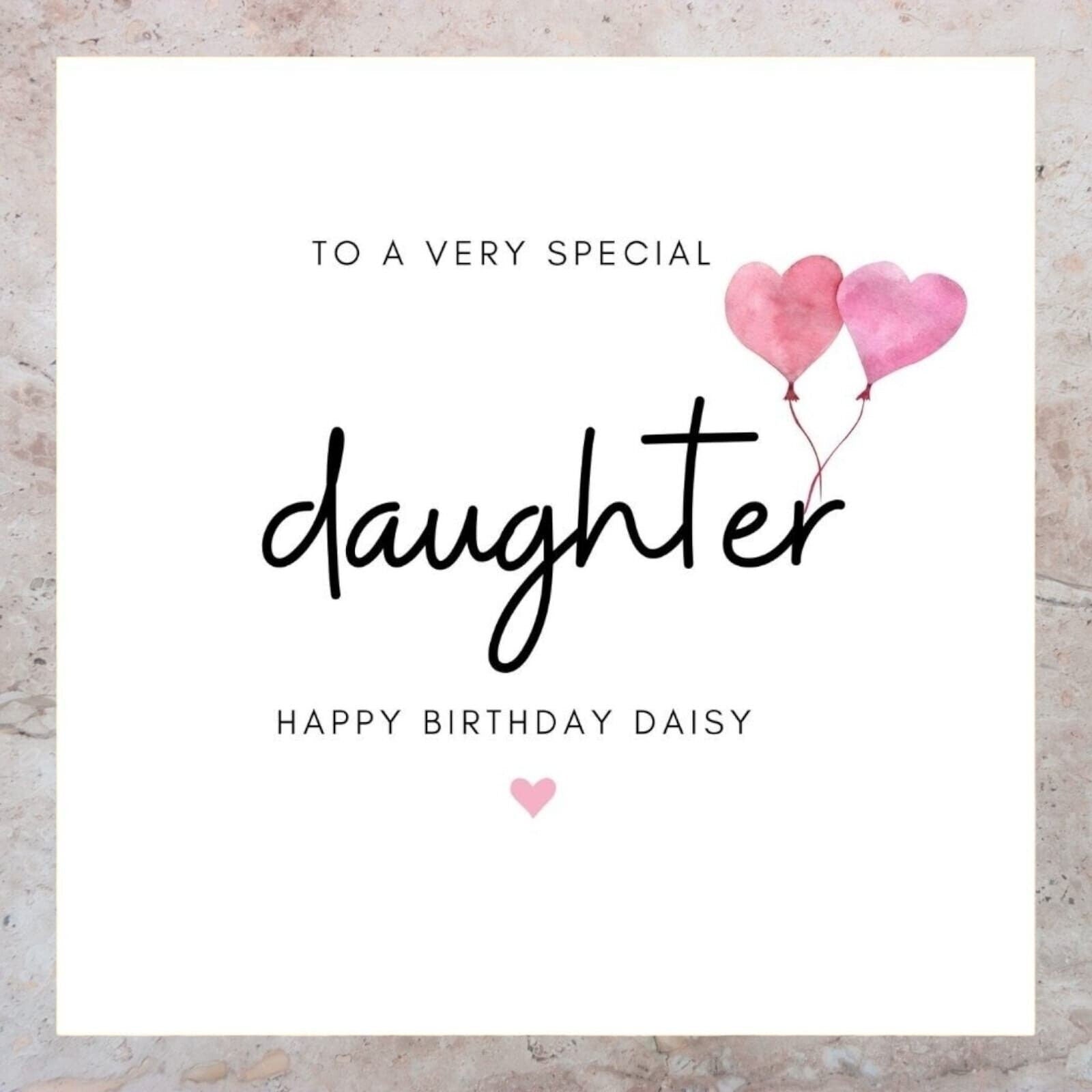 Personalised Birthday Card - Personalised Girls Birthday Card  daughter card 6x6