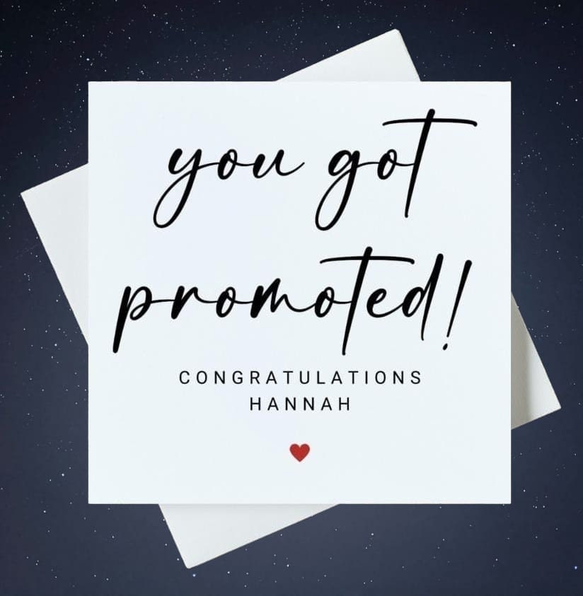 Personalised You Got Promoted Card, Promotion Card, New Job card, Congratulations Card, Exciting Times Card, 6x6