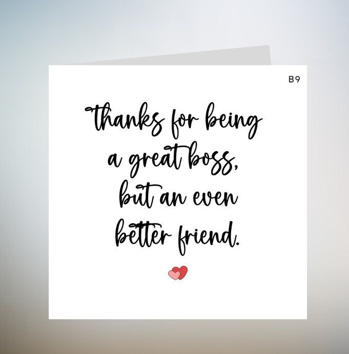 Personalised Boss Thank You Card | Bestie Best Friend Mum Sister  6x6