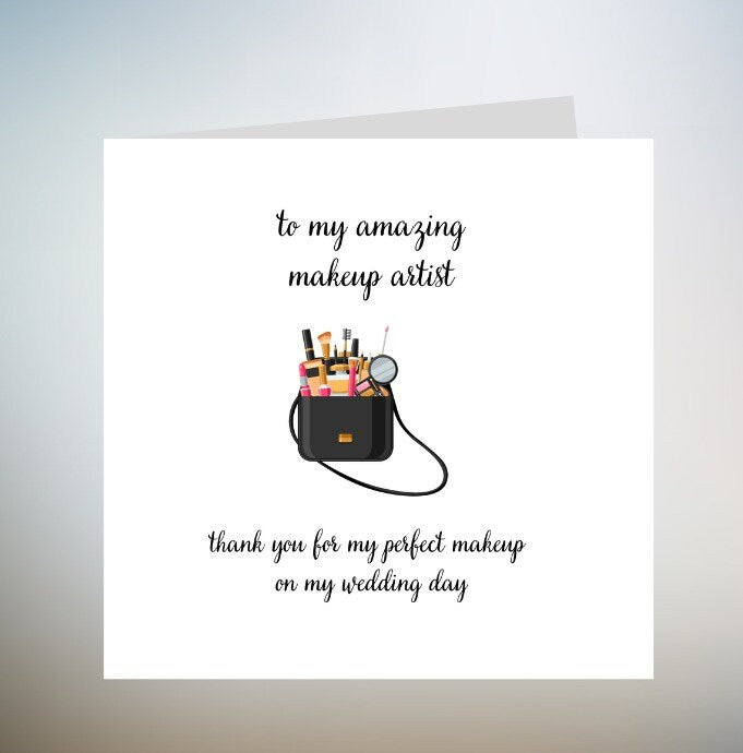 Make Up Artist Thank You Card, Wedding Make Up Thank You Card, Card For Wedding MUA, Thank You Card Wedding, Wedding Glam Squad Card - 6x6
