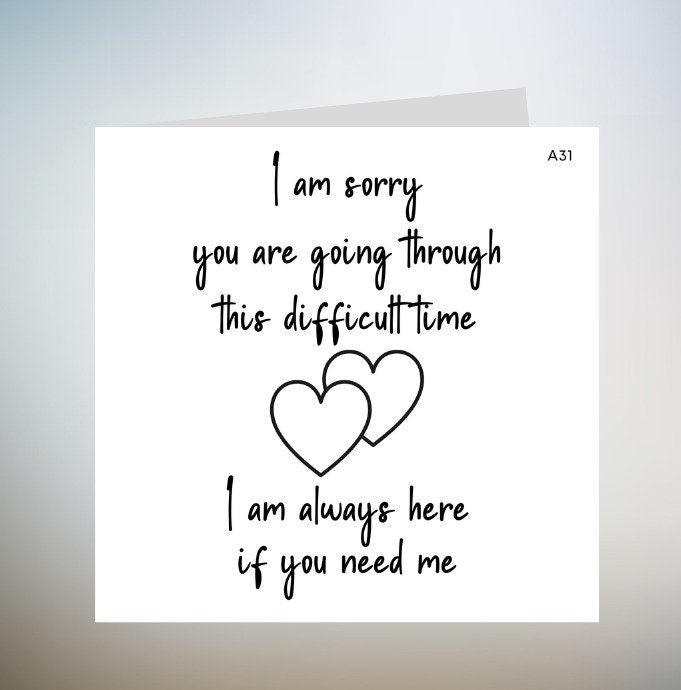 Thinking of You All Sympathy Greeting Card, Sympathy Card, Encouragement Card, Condolence Card, Bereavement Card, Thinking of You 6x6