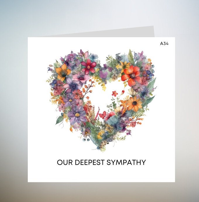 Deepest sympathy card / thinking of you/ thinking of you at this sad time/ here for you/ handmade card 6x6