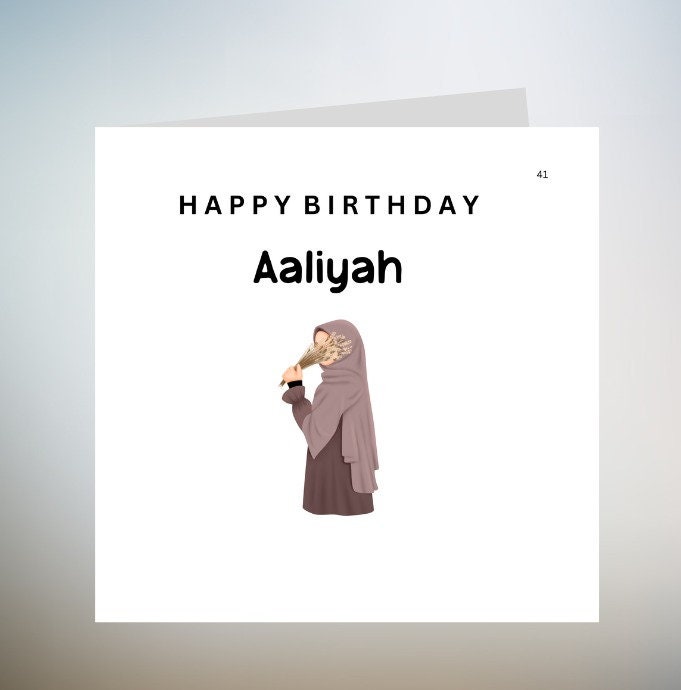 Personalised Sister Muslim Birthday Card, Hijabi Women Happy Birthday Card, Islamic Greeting Card, Custom Card, Birthday Card Keepsake 6x6