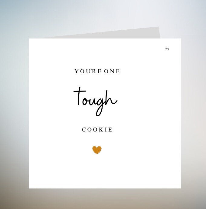 Get Well Soon Card, Sending Best Wishes Card, Hope You Feel Better Soon Card, You're One Tough Cookie Get Well Card 6x6