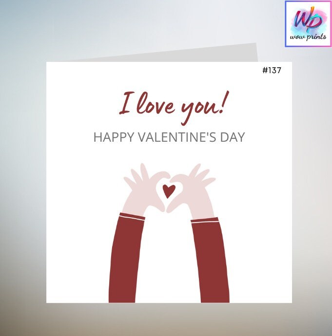 Handmade Valentine's Day Card personalised 6x6