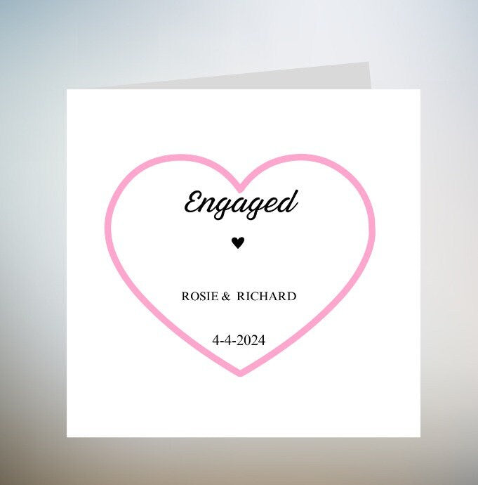 Engagement Card | Congratulations On Your Engagement Card | Engagement Gift Card | Personalised Engaged Card For Couple | Newly Engaged 6x6