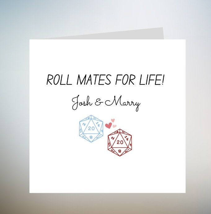 Congratulations on Your Engagement/Wedding - Cute Dungeons and Dragons Inspired Greetings Card - Personalised- Handmade - 6x6
