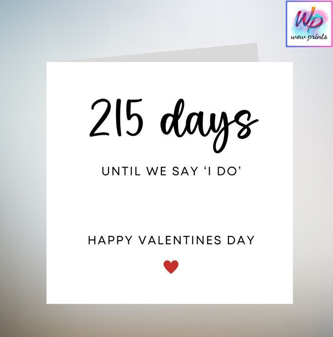 Personalised Valentines Day Card for Fiancé, I Do Valentines Day Card for Him, Countdown Valentines Day Card for Couples 6x6