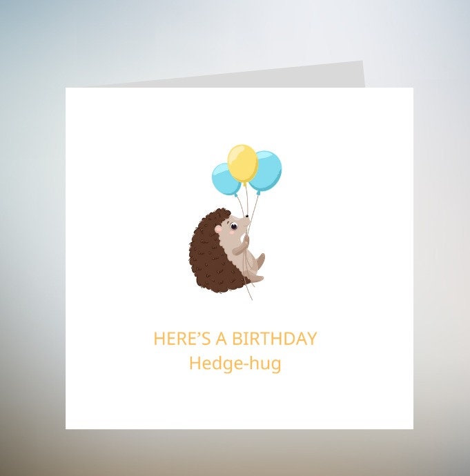 Hedgehog birthday Card - birthday Cards - Funny Cards, Appreciation, For Teacher, Mother, Father, Brother, Nurse, Doctor, Mentor, 6x6
