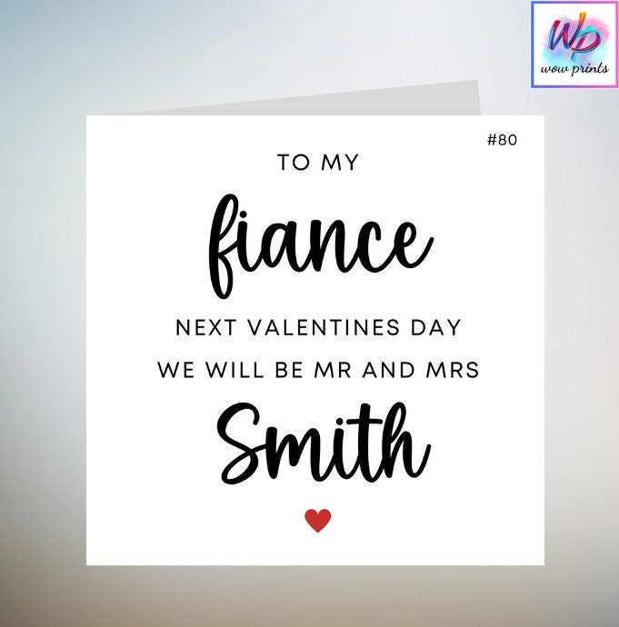 Fiancé Valentines Day Card for Him, Can't to Marry You Valentines Day Card for Her, Fiancé Valentines Day Card for Husband to Be 6x6