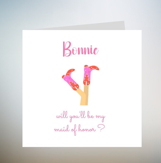 made of honor  ~ Western Occasion Card personalised 6x6