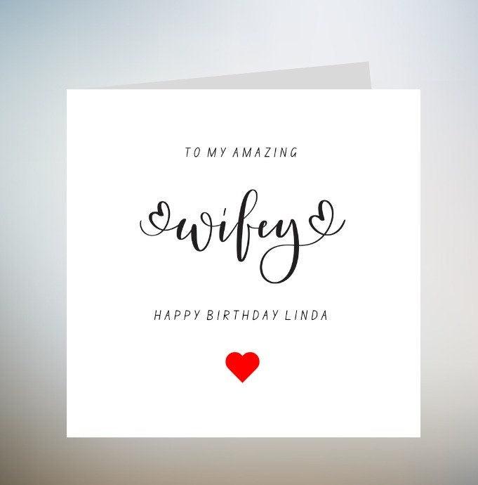 Birthday Card For Wife, Birthday Gift For Her, Wife Birthday Card, Romantic Birthday Card, Cute Birthday Card For Wife, For Her, Partner 6x6