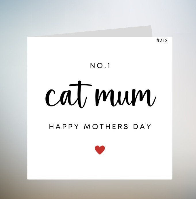 Happy Mothers Day To My Amazing Cat Mum, Mothers Day Card Cat, Cat Mothers Day Card Funny, Mothers Day Animal Card, Cute Card 6x6