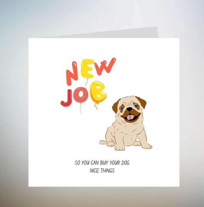 Personalised Funny New Job Good Luck card - Best of Luck card, New Job card, Congratulations - Keepsake, 6x6