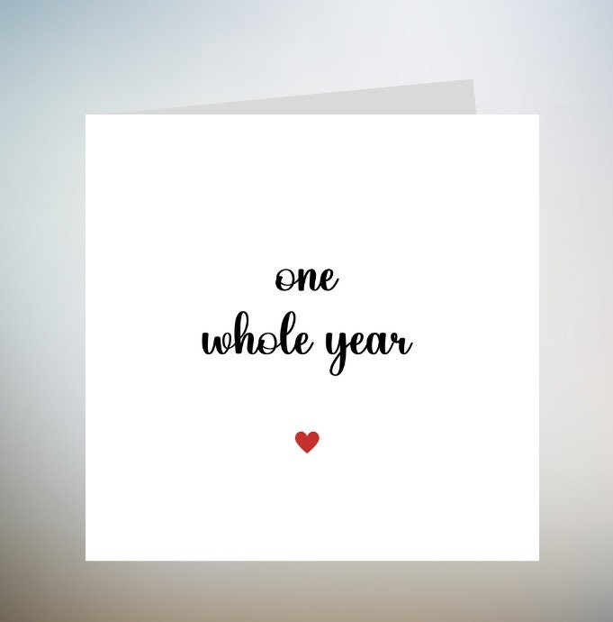 One Year Anniversary Card, 1 Year Anniversary Card For Boyfriend,Anniversary 6x6