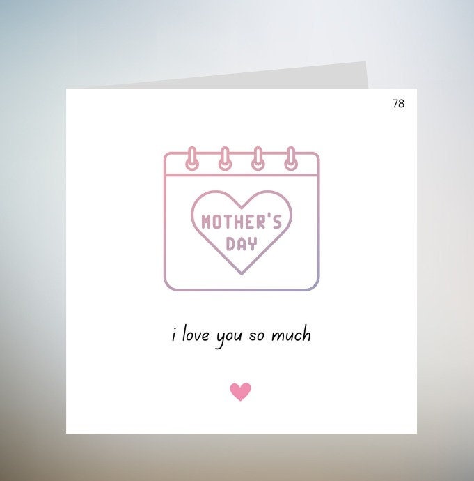 I Love You, Happy Mothers Day, Card For Mothers Day, Mothers Day Card, Personalised Mothers Day Card, Mothers Day Card 6x6