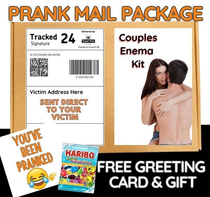 Prank Funny Post Couple Anema Kit Adult Joke Birthday free sweets card shock