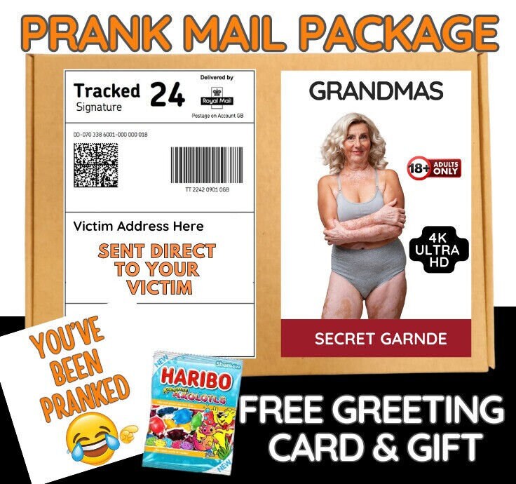 Prank Funny Grandma secrets PrankPostal Package Adult Butt Joke Birthday fun