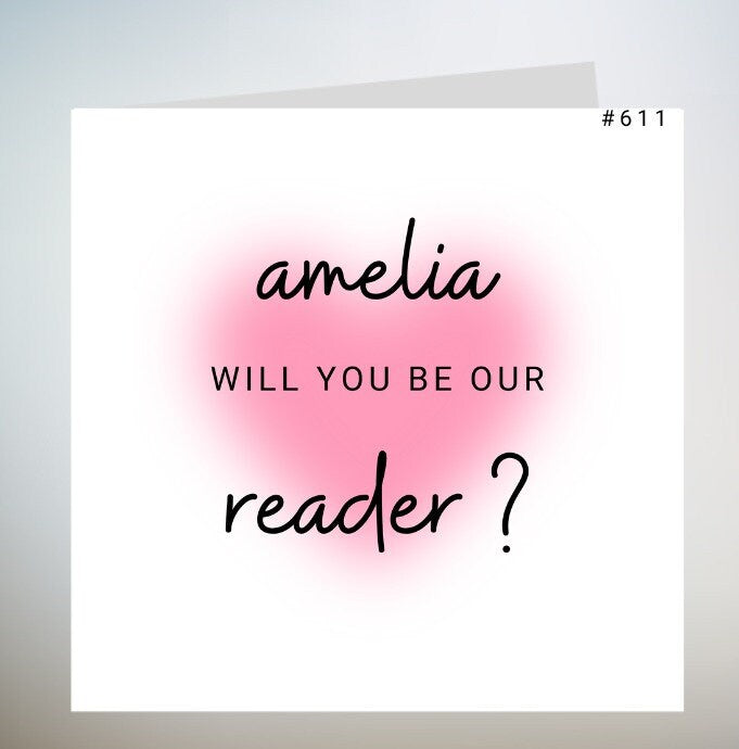 Classic Will You Read at our Wedding, Wedding Party Card, Wedding Reading, Wedding Reader, Poem Reader Wedding 6x6