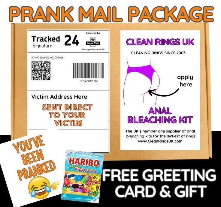 Prank Mail Package -Anal Bleaching KitSent Directly to Victim by Post - Adult Joke Parcel Birthday Postal Gift Funny Gag Embarrassing Humour