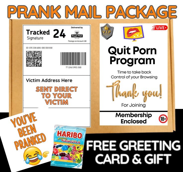 Prank Mail Package Quit Por n   Directly to Victim by Post - Adult Joke Parcel Birthday Postal Gift Funny Gag Embarrasing Humour