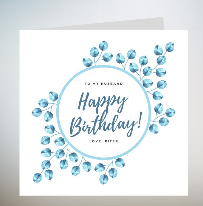 Personalised Happy Birthday To My Husband Card | Birthday Card For Husband | Card For Hubby | Happy Birthday Husband | Husband Birthday 6x6