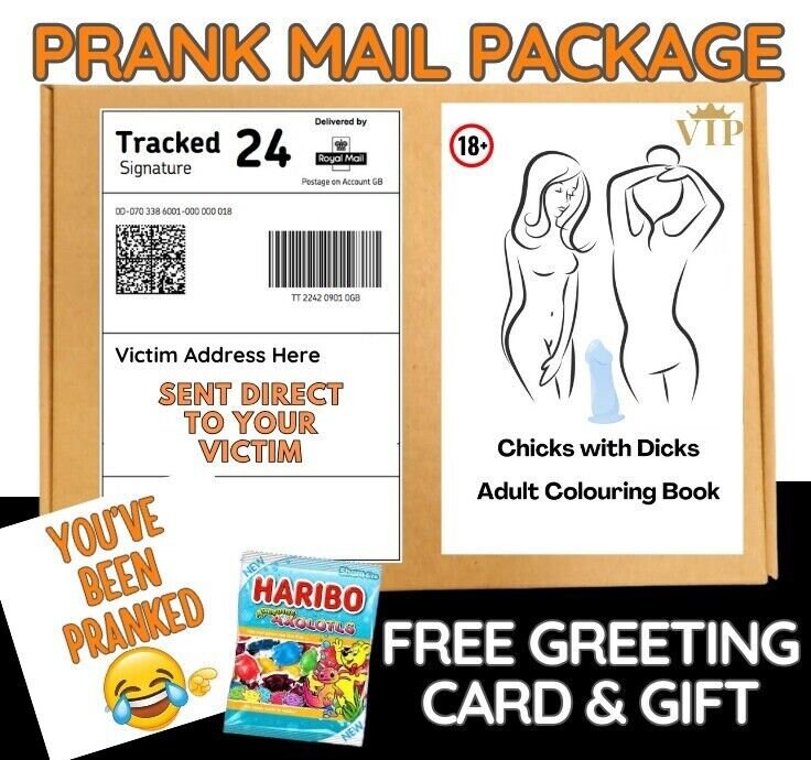 Prank Funny Post Chicks with Dic ks Adult Joke free sweets card shock
