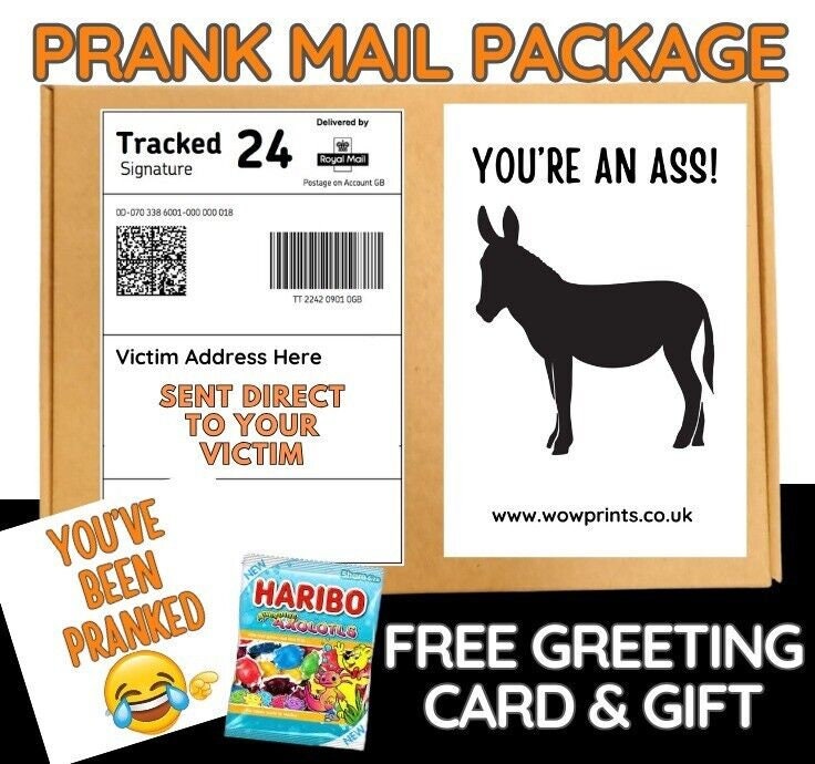 Prank Funny YOU'RE AN As S! Adult Joke free sweets card shock