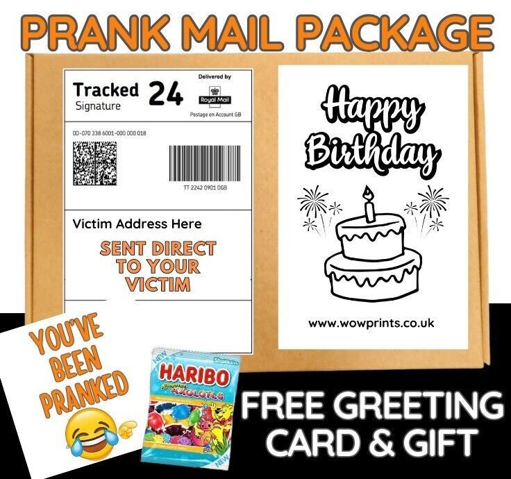 Prank Funny Post Happy Birthday Adult Joke Birthday free sweets card shock
