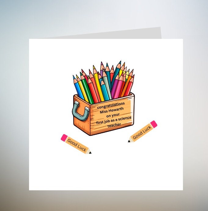 Personalised 1st Teaching Job Card - New Job Teacher Card - Graduation Teacher Card - Newly Qualified Teacher - Card - First Teacher Job 6x6