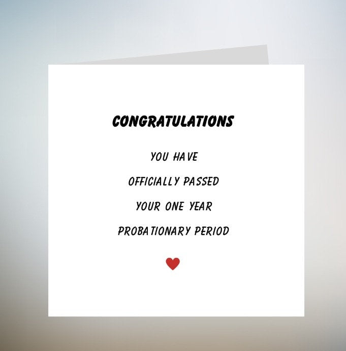 congratulations you have officially passed probationary period personalised 6x6
