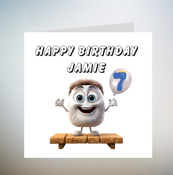 Personalised 7th Birthday Card For Boy | 7th Birthday Card For Son, Nephew, Brother, Grandson | 7 Year Old Children's Card | Fun Fact 6x6