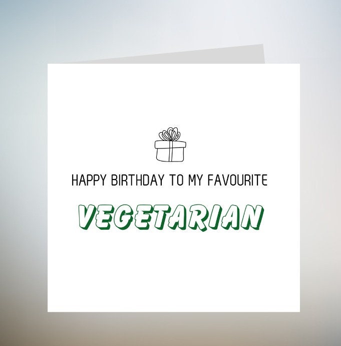 Personalised Birthday Card for Vegan | Funny, Girl, Her, Friend, Daughter, Girlfriend, Niece, Granddaughter, Vegetables, Vegetarian 6x6
