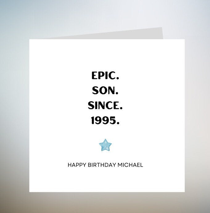 Son Birthday Card Personalised Epic Amazing Wonderful Birthday Card 6x6