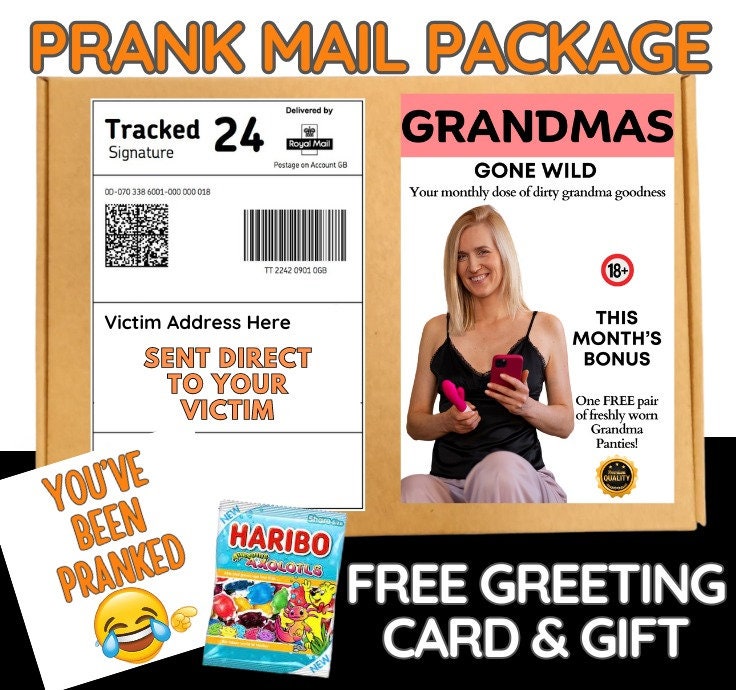 Prank Mail Package GRANDMAS GONE WILD,Adult joke prank Sent directly to the victim