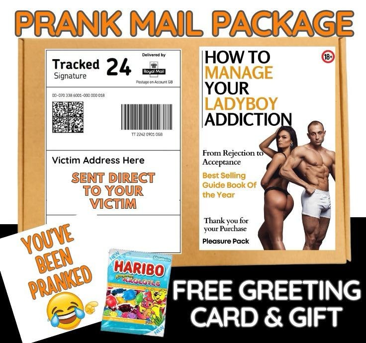 Prank Mail Package How to manage your Lady boy addiction,Adult joke prank Sent directly to the victim