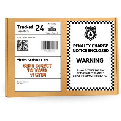 Prank Mail Package Penalty charges notice enclosed,Adult joke prank Sent directly to the victim