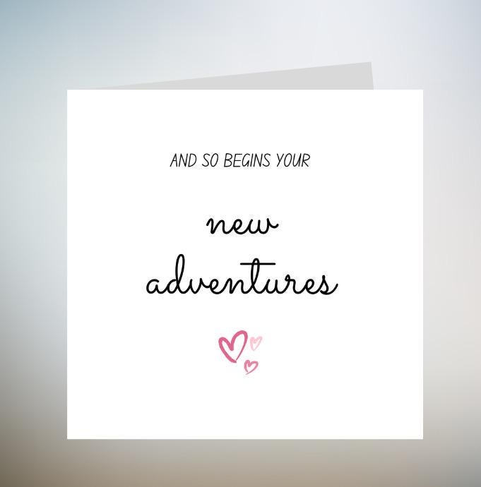 Personalised New Adventures, Good Luck, Best Of Luck Card, New Job Good Luck Card