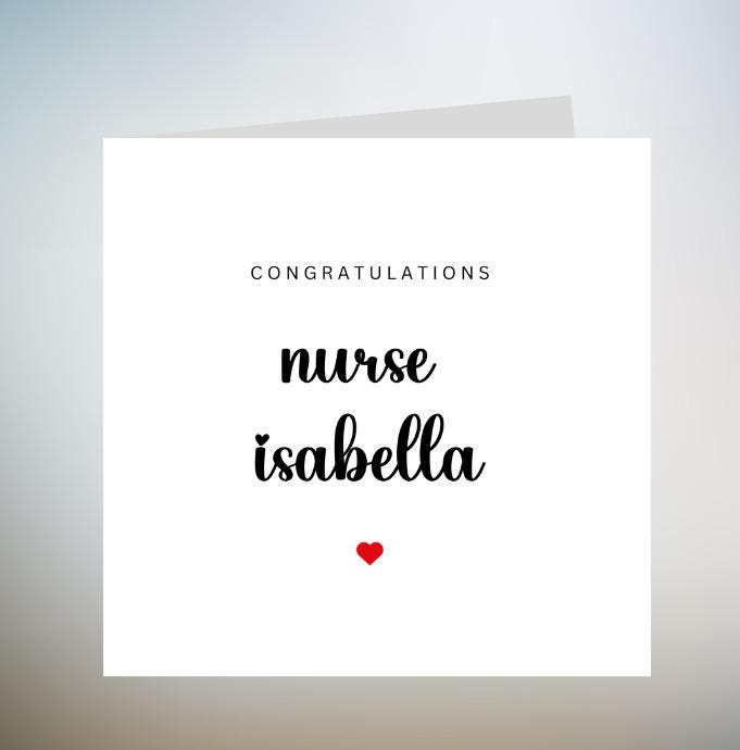 Personalised New Nurse Card Congratulations Student Nurse Graduate Card Handmade New Nurse Gifts 2024 1st Nursing Job Card For Her 6x6