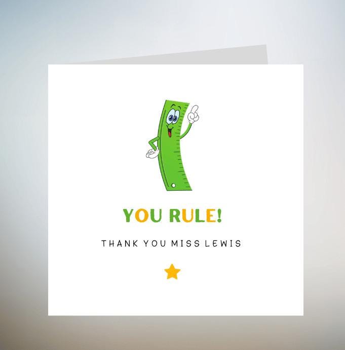 Thank You Teacher Card | You Rule 6x6
